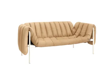 Puffy 2,5-seater sofa 205 cm - Sand leather-cream - Hem