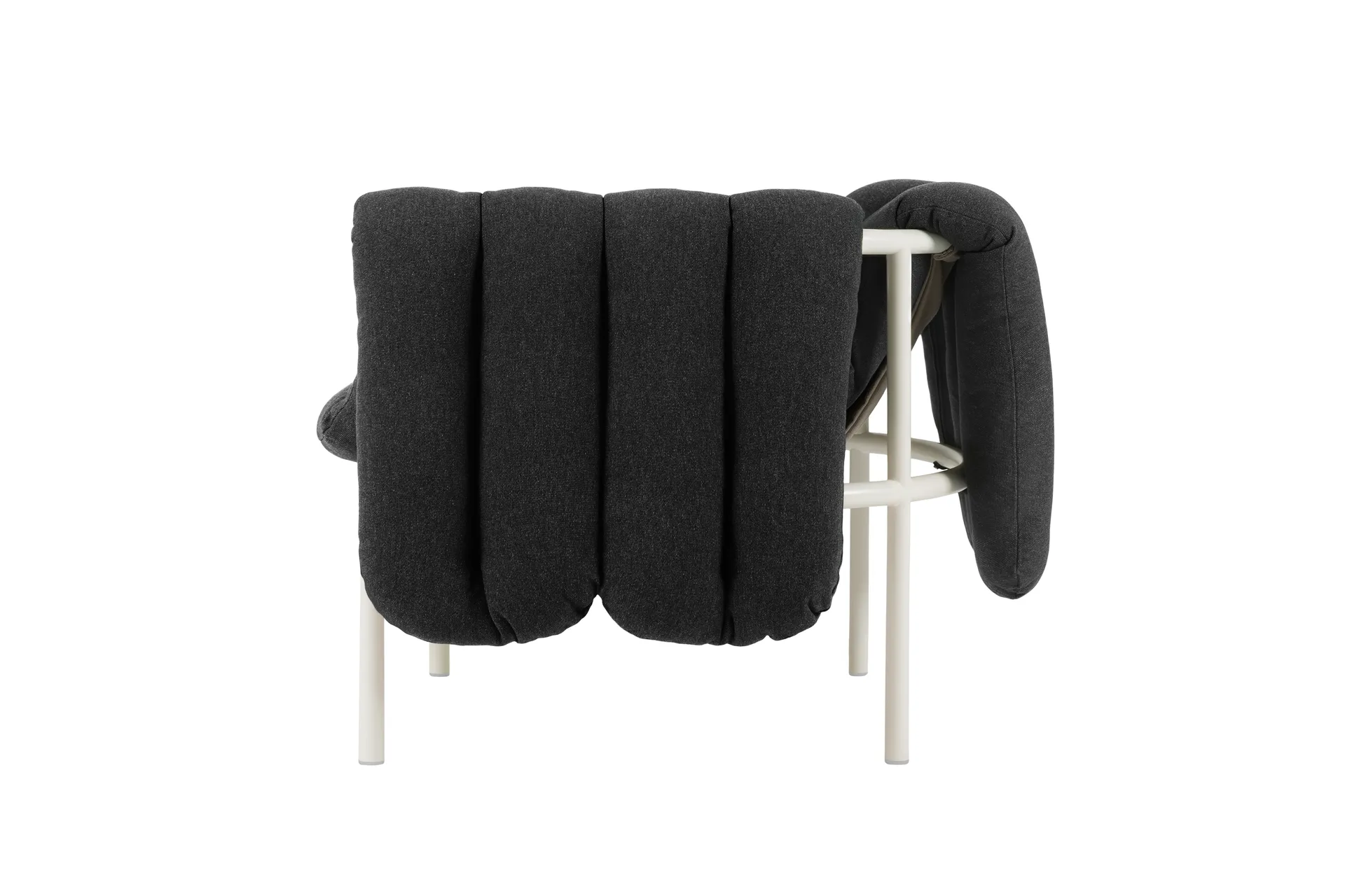 Puffy lounge chair, Anthracite-cream Hem