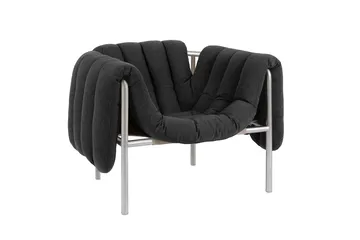 Puffy lounge chair - Anthracite-stainless steel - Hem
