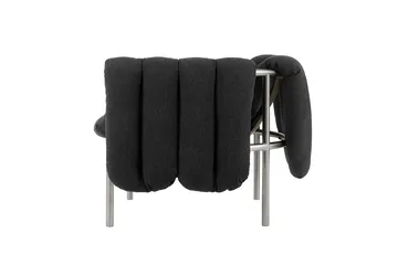 Puffy lounge chair - Anthracite-stainless steel - Hem