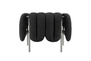 Puffy lounge chair - Anthracite-stainless steel - Hem