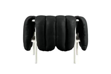 Puffy lounge chair - Black leather-cream - Hem