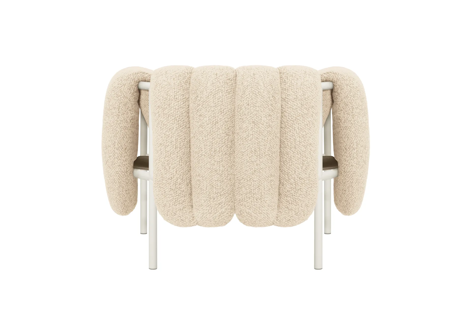 Puffy lounge chair, Eggshell-cream Hem