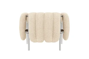 Puffy lounge chair - Eggshell-stainless steel - Hem