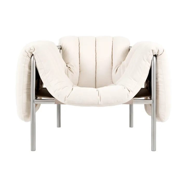 Puffy lounge chair - Natural-stainless steel - Hem