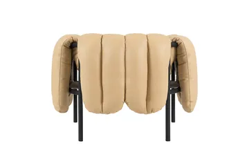 Puffy lounge chair - Sand leather-black grey - Hem