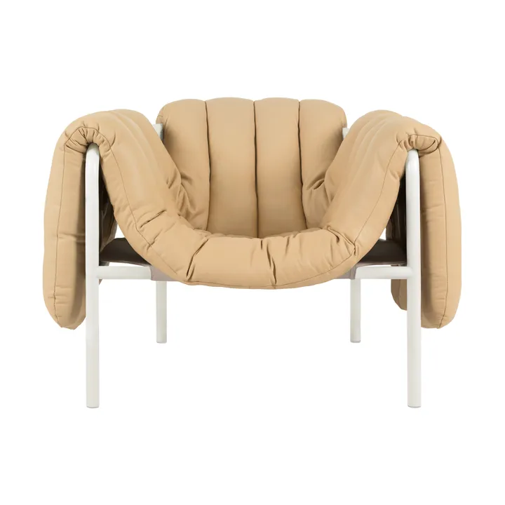 Puffy lounge chair - Sand leather-cream - Hem