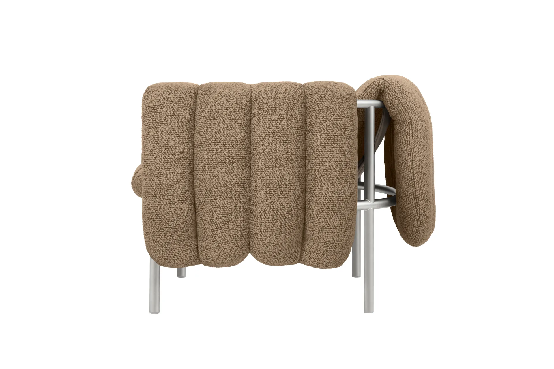 Puffy lounge chair, Sawdust-stainless steel Hem