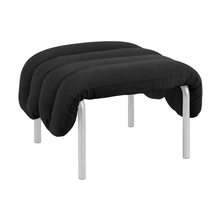 Puffy ottoman 58x67 cm - Anthracite-stainless steel - Hem