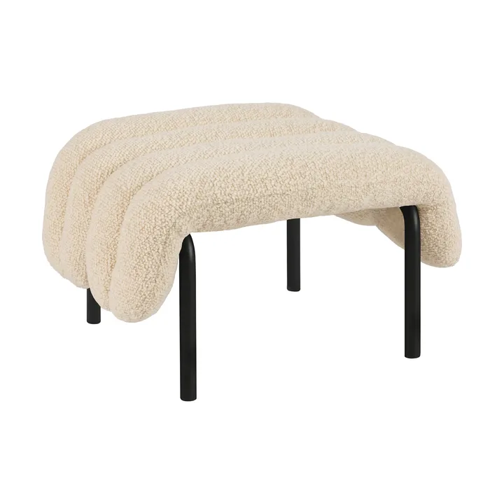 Puffy ottoman 58x67 cm - Eggshell-black grey - Hem