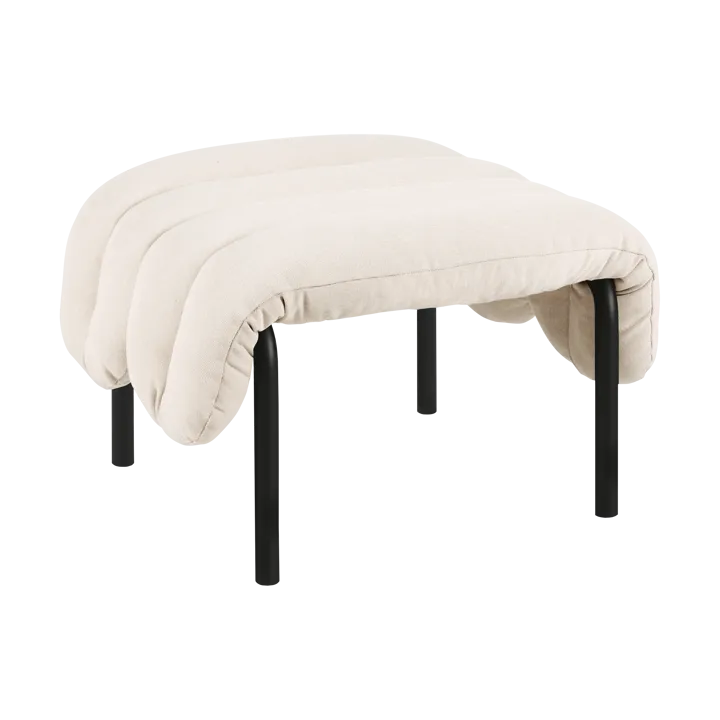 Puffy ottoman 58x67 cm - Natural-black grey - Hem
