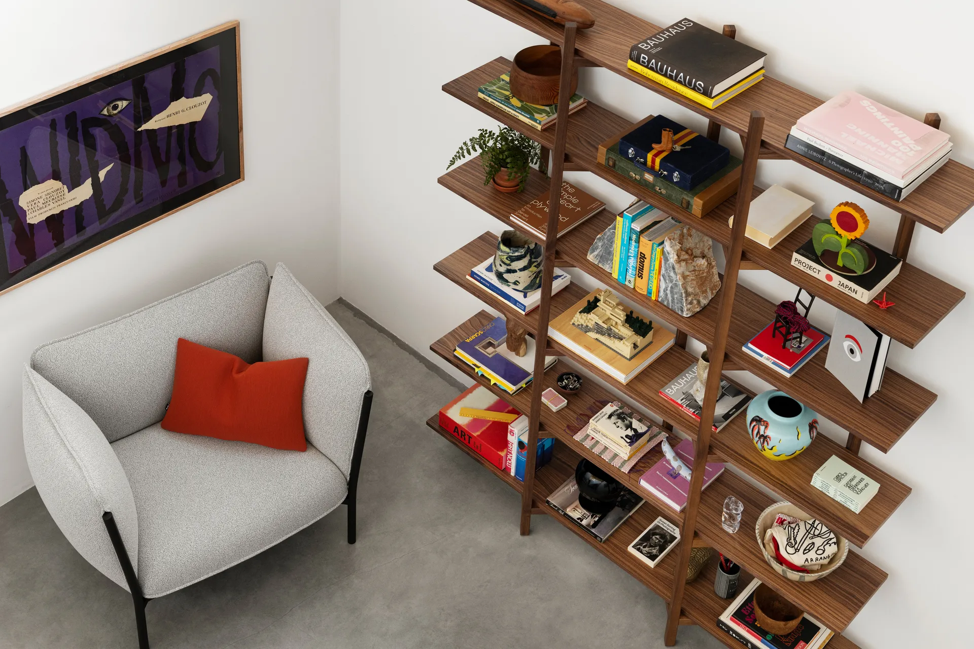 Zig Zag shelf High 175x214 cm, Walnut Hem