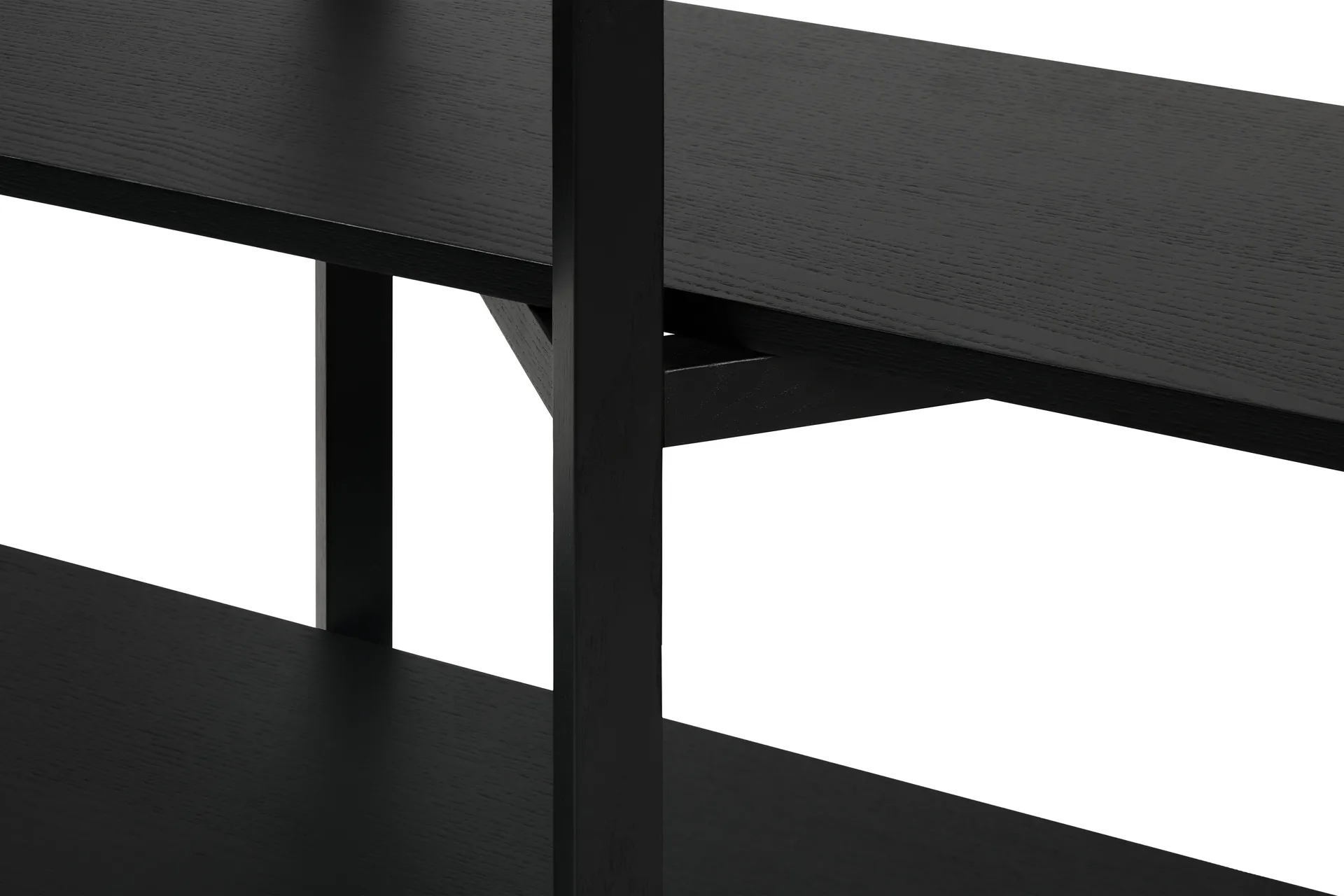Zig Zag shelf Low 175x100 cm, Black Hem