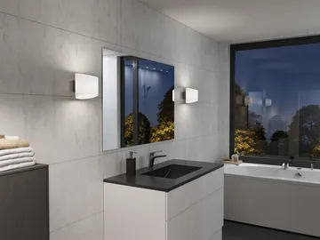 Evoke wall lamp oval - Anthracite-opal glass - Herstal