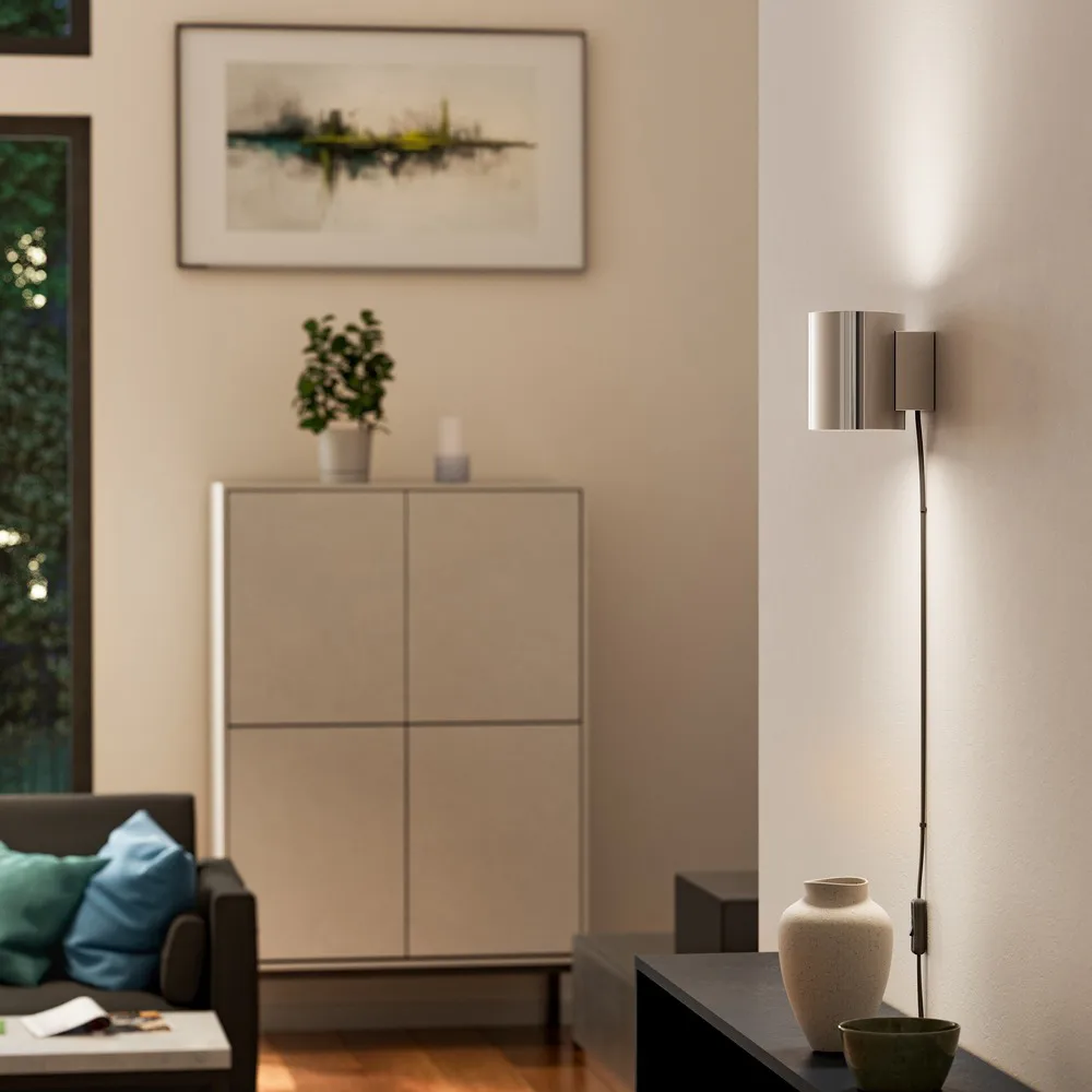 Evoke wall lamp small, Chrome Herstal