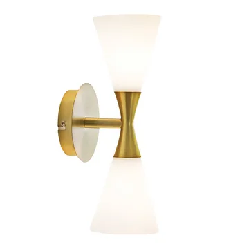Harlekin duo wall lamp - brass-white - Herstal
