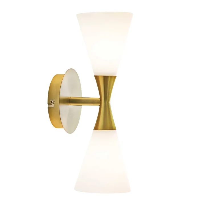 Harlekin duo wall lamp - brass-white - Herstal