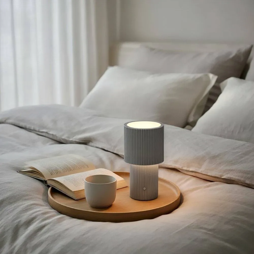 Iluma portable table lamp, Silver Herstal