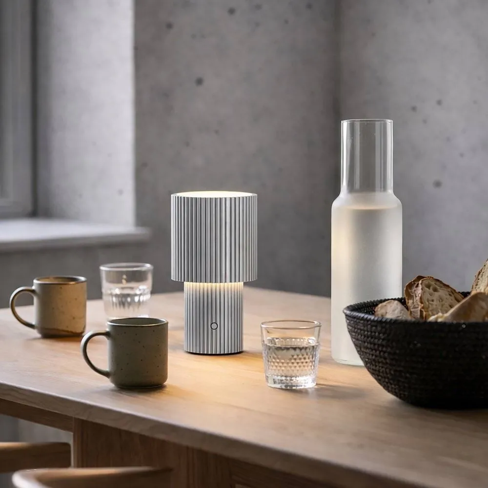 Iluma portable table lamp, Silver Herstal