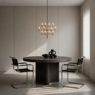 Manola 12 chandelier - satin brass - Herstal