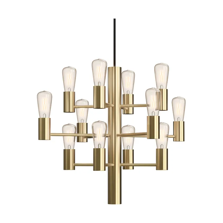 Manola Mini 12 chandelier - Satin-brass - Herstal
