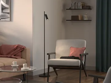 Pipeline floor lamp - Matte black - Herstal