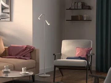 Pipeline floor lamp - Matte white, double - Herstal