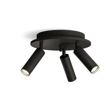 Pipeline spotlight rund 3 - Matte black - Herstal