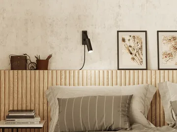 Pipeline wall lamp - Matte black, flex - Herstal