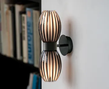 Tentacle wall lamp duo 34 cm - Black-Smoked - Herstal