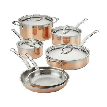 Hestan Copperbond pot and frying pan set - 10 pieces - Hestan