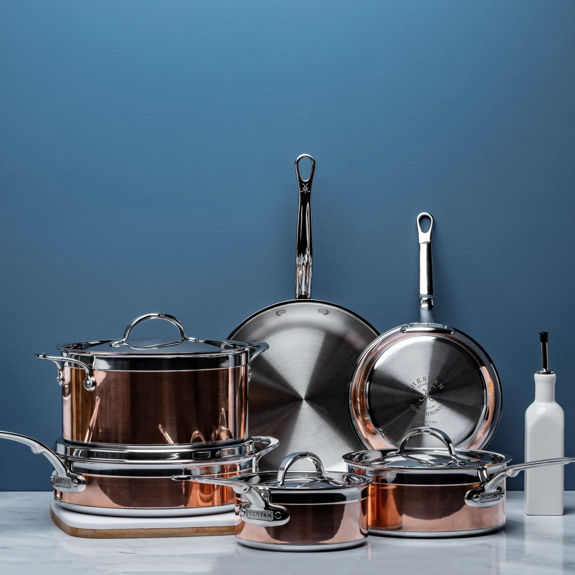Hestan Copperbond pot and frying pan set, 10 pieces Hestan
