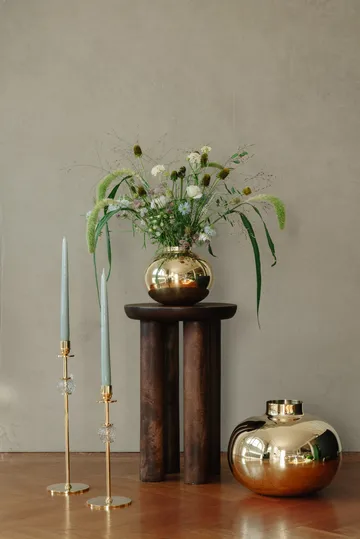 Alba candle sticks 30 cm - Solid brass and glass - Hilke Collection