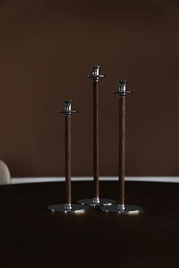 Alto Basso candle holder 30 cm - Nickel-plated brass - Hilke Collection