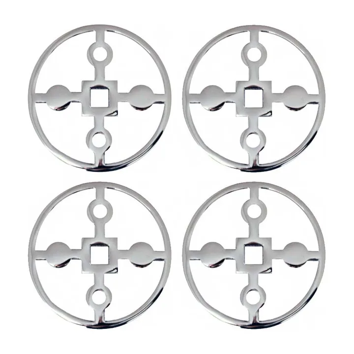 Anima Gemella coaster 4-pack - Nickel-plated brass - Hilke Collection