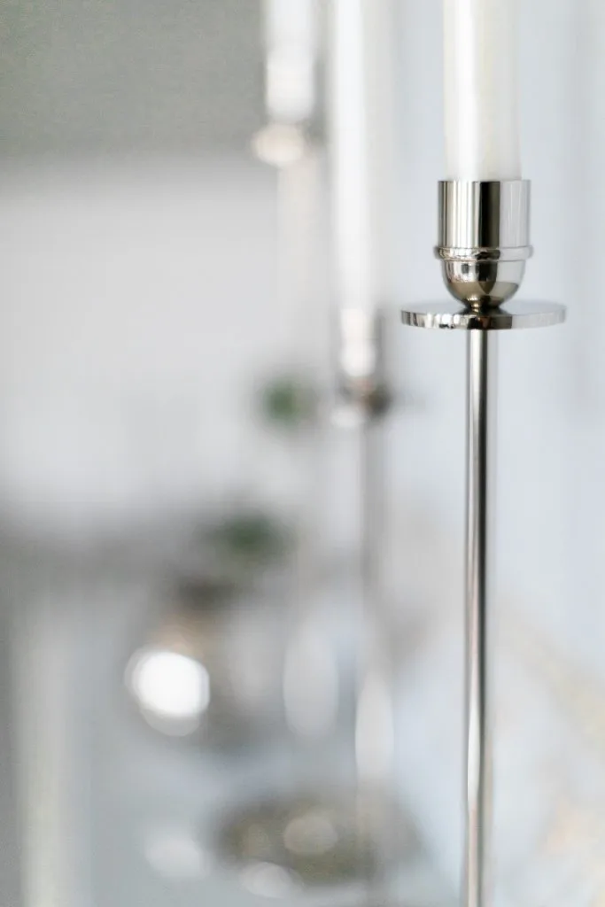Chiaro Di Luna candle sticks 30 cm, Nickel-plated brass Hilke Collection