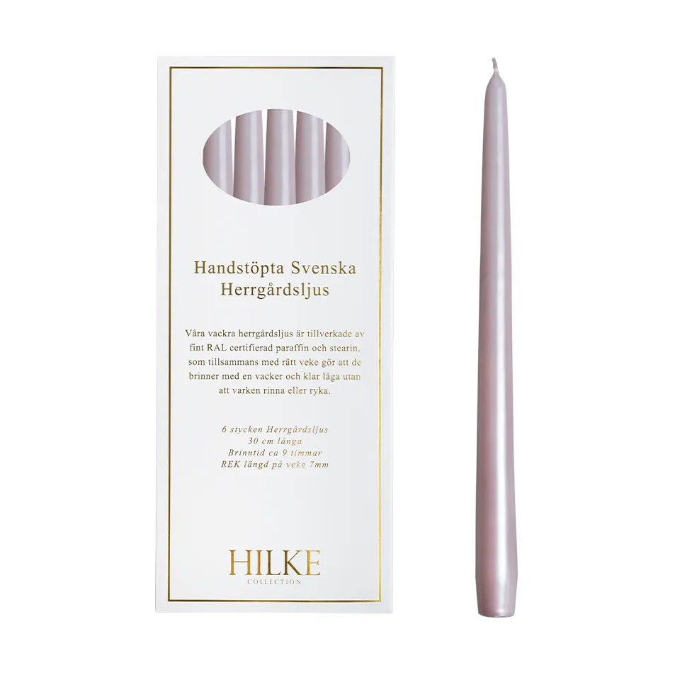 Herrgårdsljus candles 30 cm 6-pack , Dusty pink pearl Hilke Collection