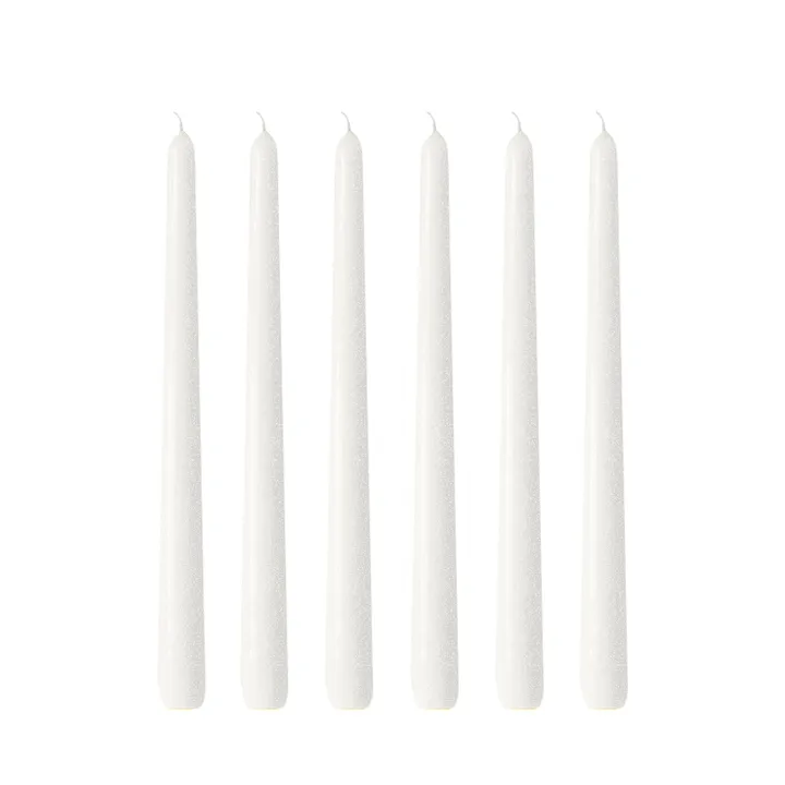 Herrgårdsljus candles 30 cm 6-pack  - Pearl white glossy - Hilke Collection