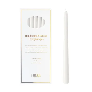 Herrgårdsljus candles 30 cm 6-pack  - Pearl white glossy - Hilke Collection