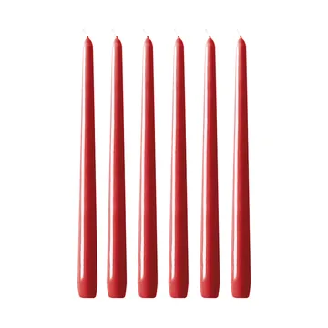 Herrgårdsljus candles 30 cm 6-pack  - Red glossy - Hilke Collection
