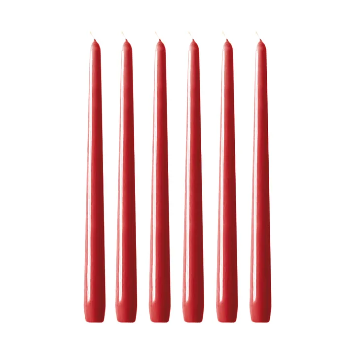 Herrgårdsljus candles 30 cm 6-pack  - Red glossy - Hilke Collection