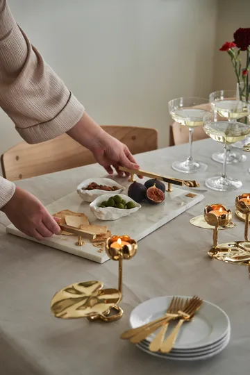 Hilke Collection tray 40.5x25.5 cm - White marble-solid brass - Hilke Collection