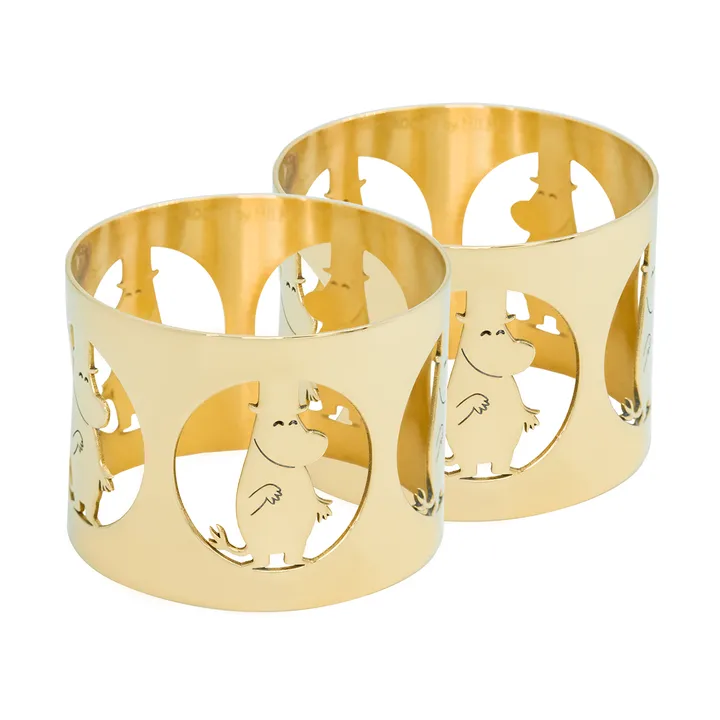 Hilke X Moomin napkin rings Moominpappa 2-pack - Nickel-plated brass - Hilke Collection