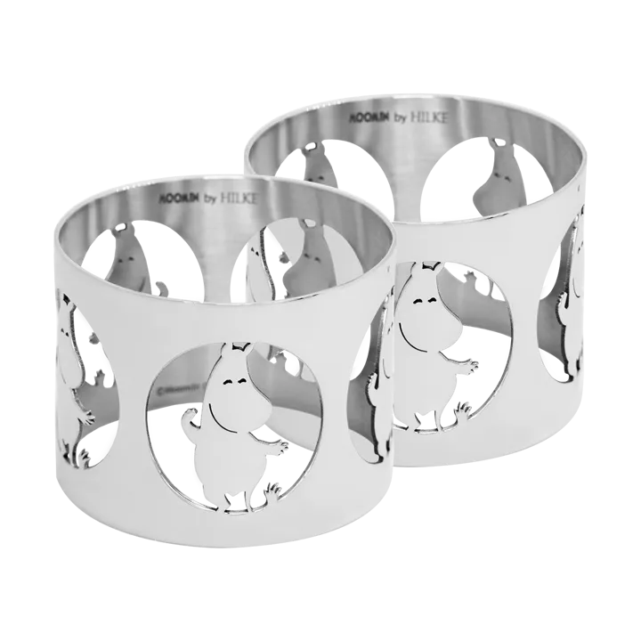 Hilke X Moomin Napkin Rings Moomintroll 2-pack - Nickel-plated brass - Hilke Collection
