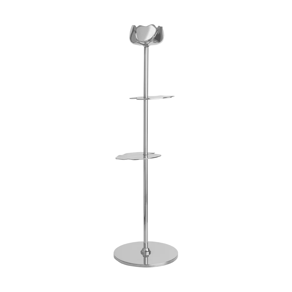 Ninfea Alta candlestick 40 cm, Nickel-plated brass Hilke Collection