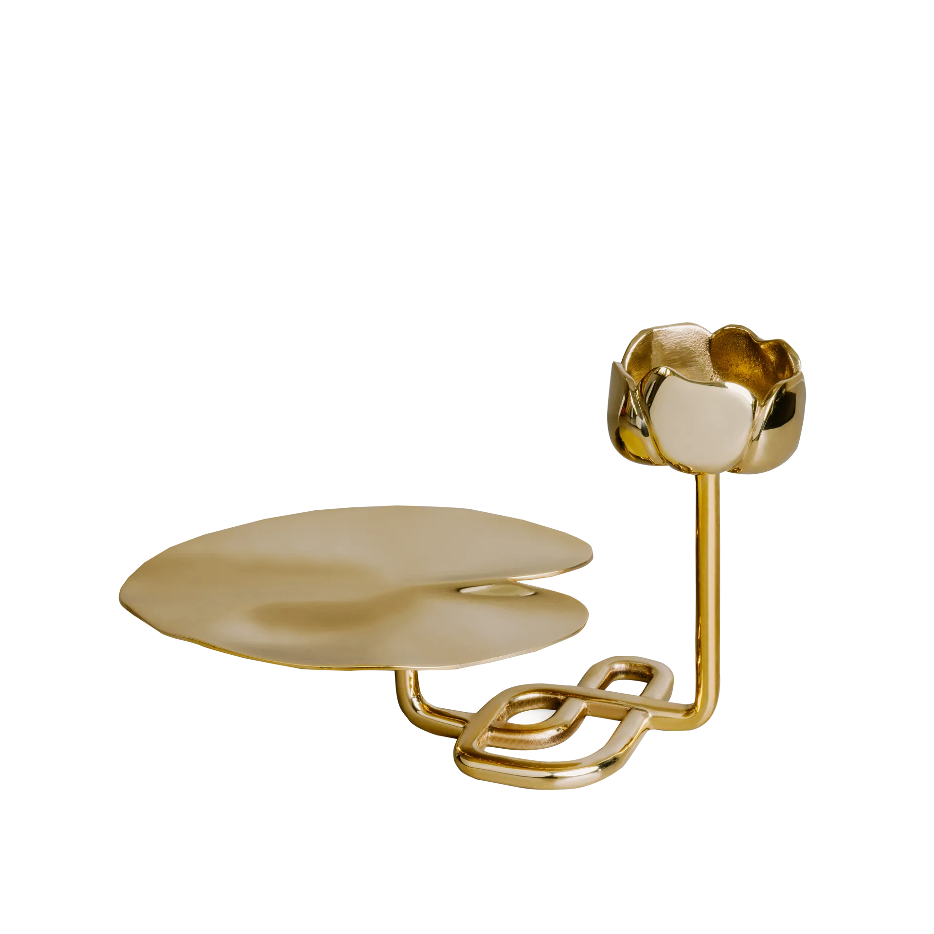 Ninfea No.2 candlestick, Brass Hilke Collection