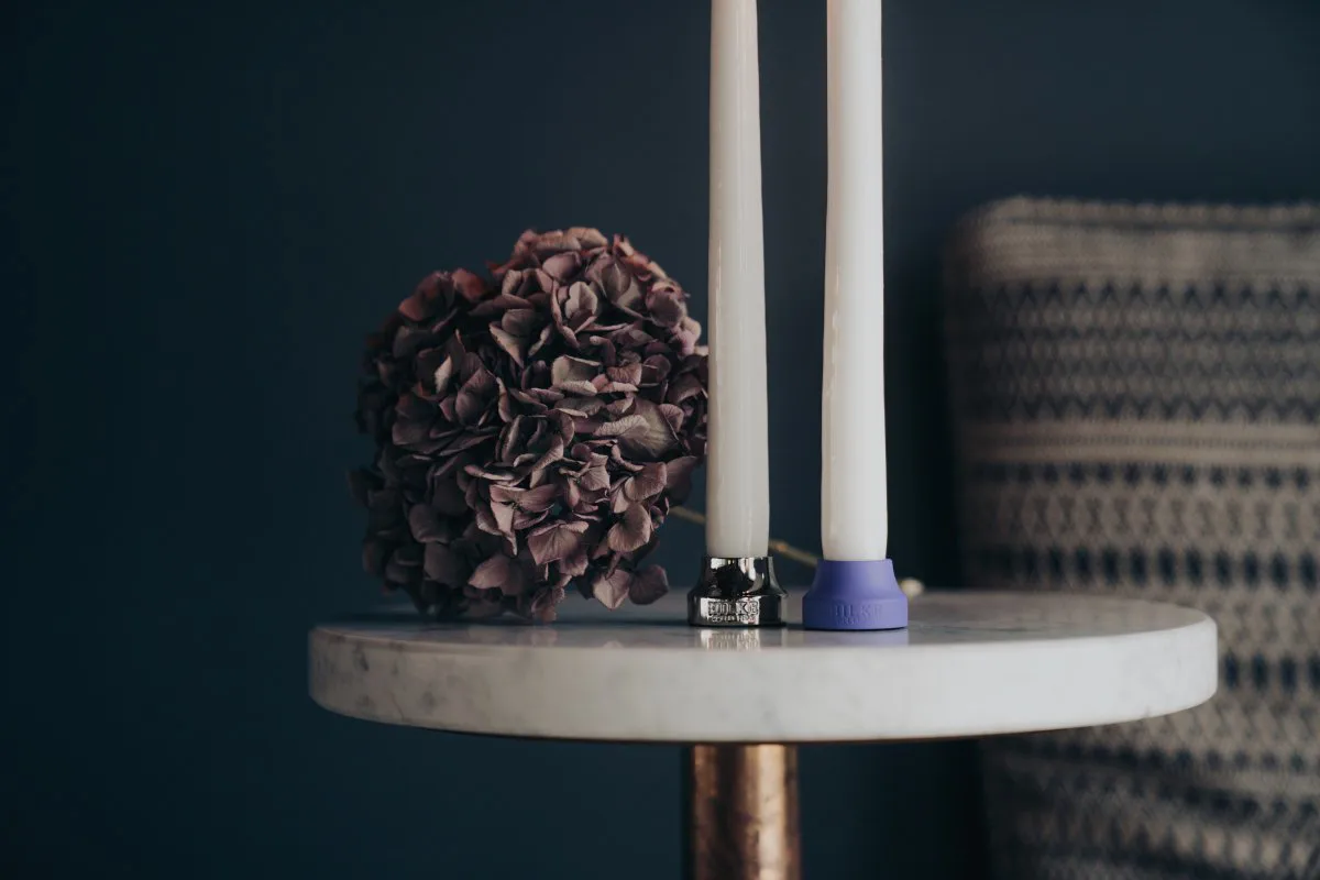 Piccolo no.2 candle sticks, Nickel-plated brass Hilke Collection