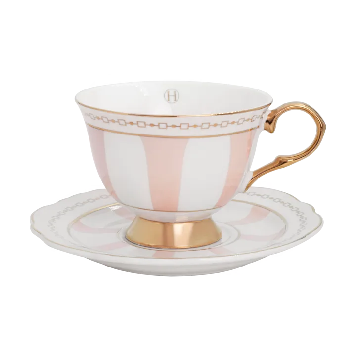 Strisce Rosa cup with saucer - 22 cl - Hilke Collection