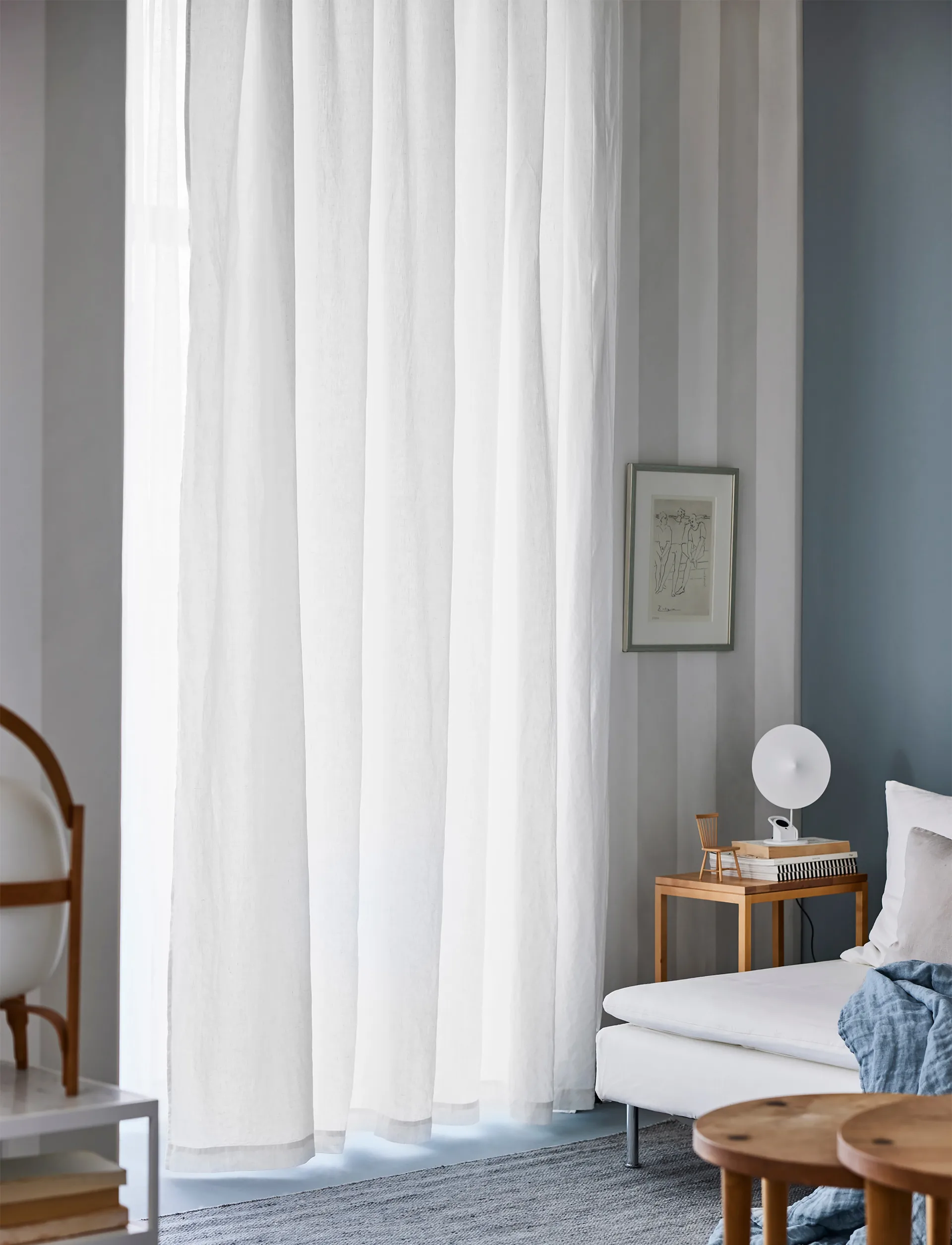 Sunrise curtain with pleat band 280x290 cm, White Himla