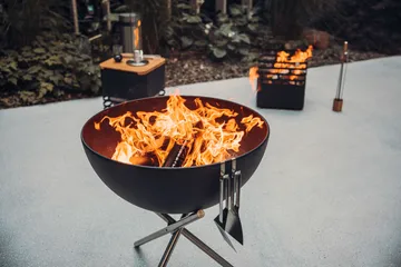 BOWL 70 fire pit - Black-silver, tripod stand - Höfats